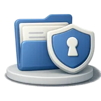 secure privacy icon with folder and shield for confidential academic services