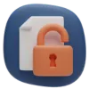 Full confidentiality icon with a document and orange padlock.