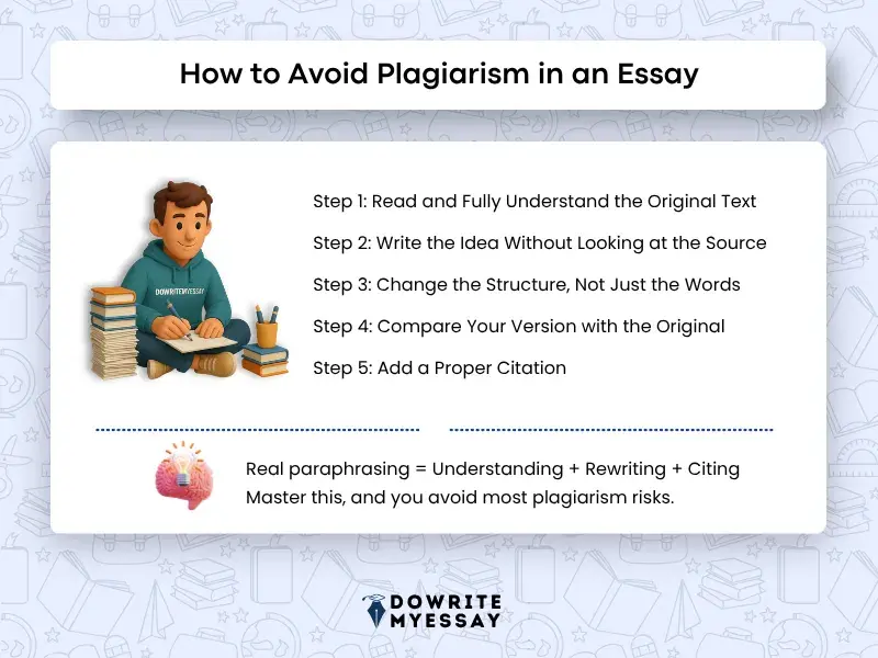 how to avoid plagiarism in an essay step by step with paraphrasing and proper citation