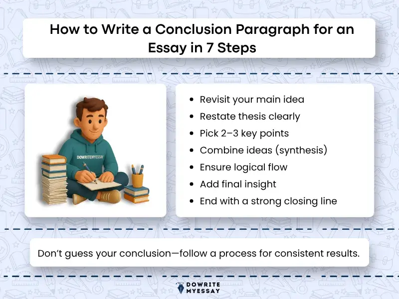 how to write a conclusion paragraph step by step for essays with clear closing strategy