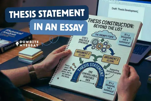 thesis statement in an essay example showing argument structure and main claim